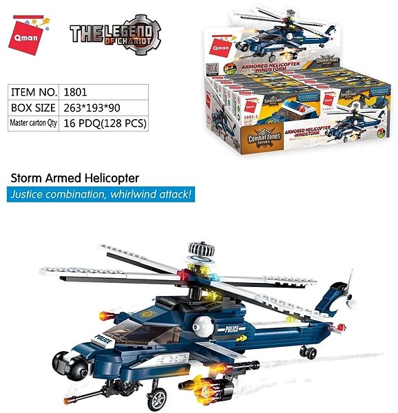 Bausatz Qman Storm Armed Helicopter 1801 8in1 Set Mermale/Technologie