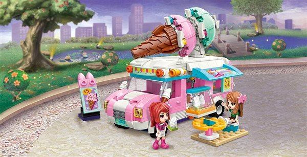 Bausatz Qman Cherry 2029 Pink Icecream Van - Eiswagen rosa Lifestyle