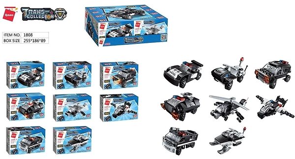 Building Set Qman Trans Collector 1808 Complete 8-in-1 Supercoloured Vehicle Package content