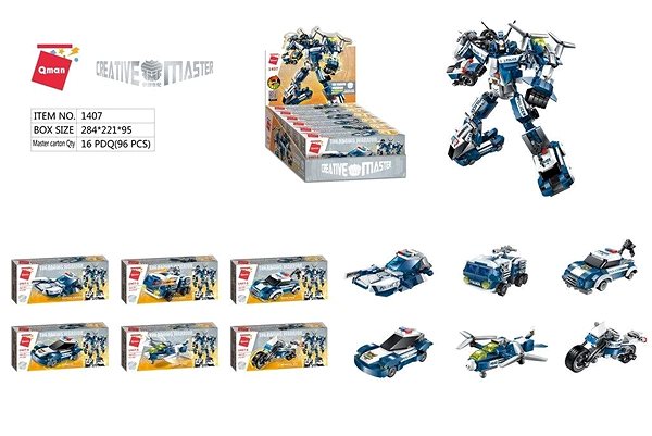 Building Set Qman The Raging Warrior 1407 6-in-1 Set Package content