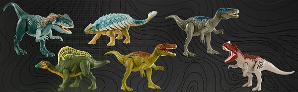 Figur Jurassic World Primal Attack - verschiedene Varianten Seitlicher Anblick