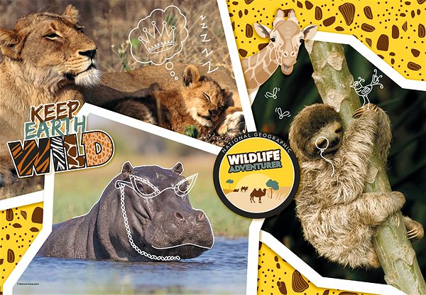 Puzzle Puzzle 104 National Geo Kids – voľne žijúce zvieratá adv. ...