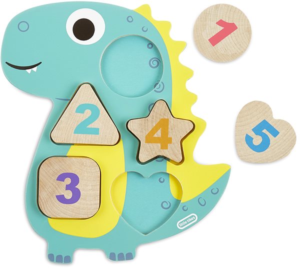 Fa puzzle Little Tikes Wooden Critters Fából készült kirakós játék számokkal - Dinoszaurusz ...