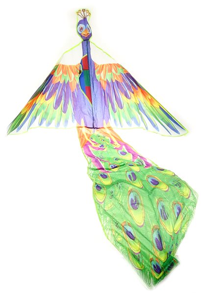 Flugdrachen Drache mit Pfauenmotiv - 137 cm x 70 cm ...