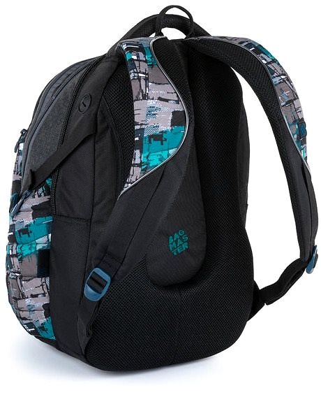 School Backpack Student Backpack Bagmaster Bag 21 B Green/Grey Back page