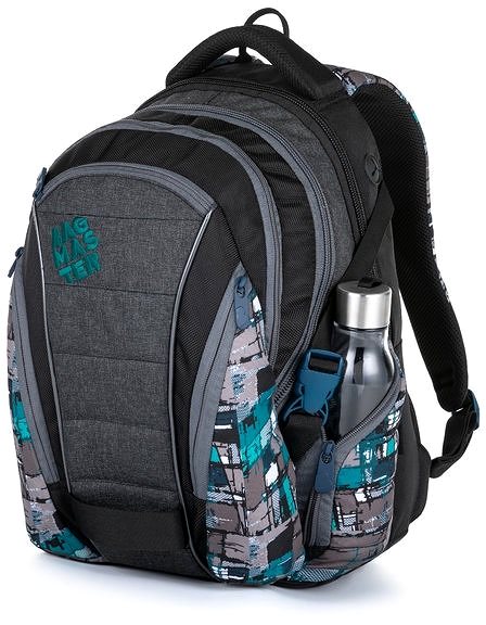 School Backpack Student Backpack Bagmaster Bag 21 B Green/Grey Screen