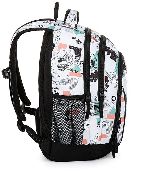 School Backpack Girls Student Backpack Bagmaster Supernova 21 A White/Black/Orange/Green ...