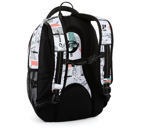 School Backpack Girls Student Backpack Bagmaster Supernova 21 A White/Black/Orange/Green ...