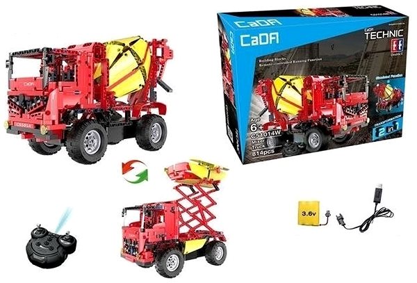 Remote Control Car SIdee Mixer and Car with Lifting Platform Kit Package content