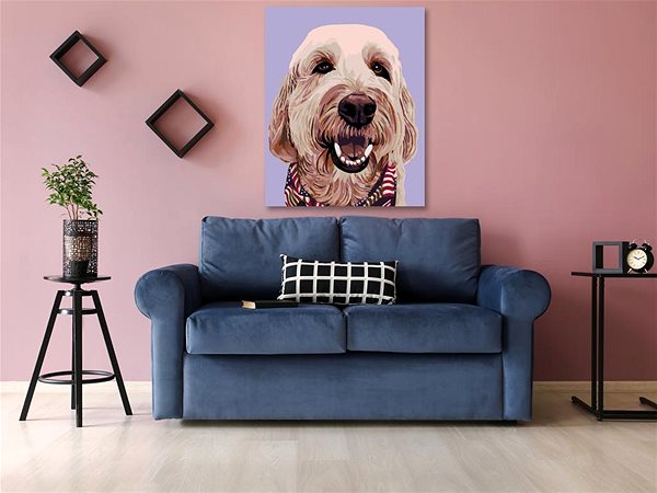 Maľovanie podľa čísel Maľovanie podľa čísel – Pes so šatkou, 80 × 100 cm, napnuté plátno na rám ...