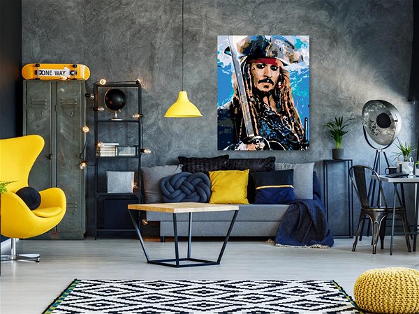 Maľovanie podľa čísel Maľovanie podľa čísel – Jack Sparrow II, 80 × 100 cm, napnuté plátno na rám ...