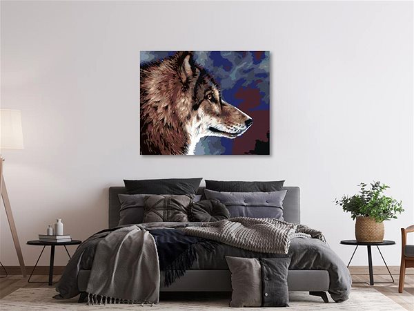 Maľovanie podľa čísel Maľovanie podľa čísel – Hlava vlka, 50 × 40 cm, napnuté plátno na rám ...