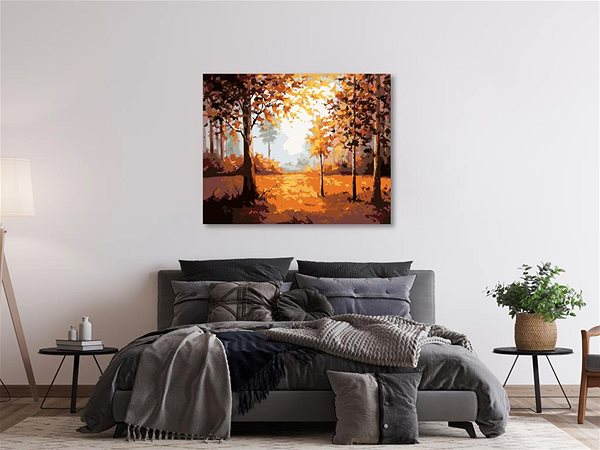 Maľovanie podľa čísel Maľovanie podľa čísiel – Jesenný les, 50 × 40 cm, napnuté plátno na rám ...