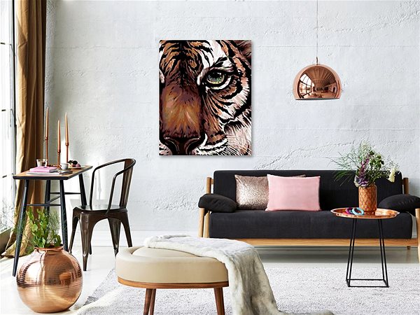 Maľovanie podľa čísel Maľovanie podľa čísel - Pohľad tigra, 40 x 50 cm, napnuté plátno na ráme ...