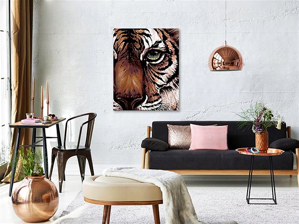 Malování podle čísel Malování podle čísel - Pohled tygra, 40x50 cm, vypnuté plátno na rám ...