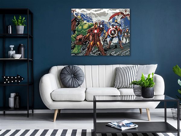 Maľovanie podľa čísel Maľovanie podľa čísel – Avengers hrdinovia, 100 × 80 cm, napnuté plátno na rám ...