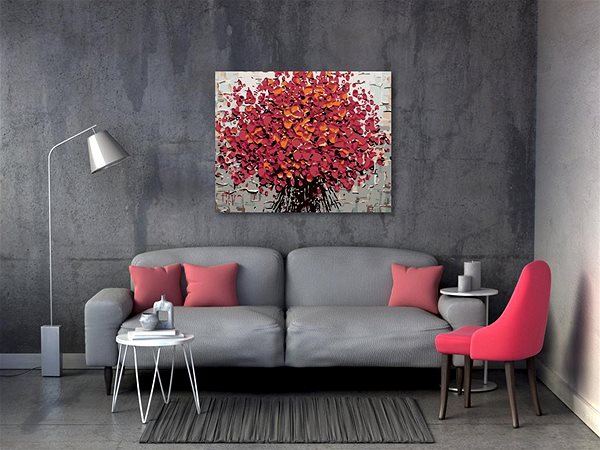 Maľovanie podľa čísel Maľovanie podľa čísel – Červené kvety, 50 × 40 cm, plátno napnuté na ráme ...