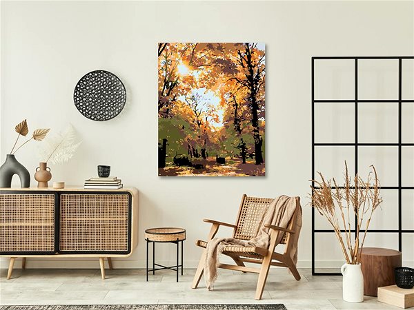 Maľovanie podľa čísel Maľovanie podľa čísel – Jesenné stromy, 80 × 100 cm, napnuté plátno na rám ...