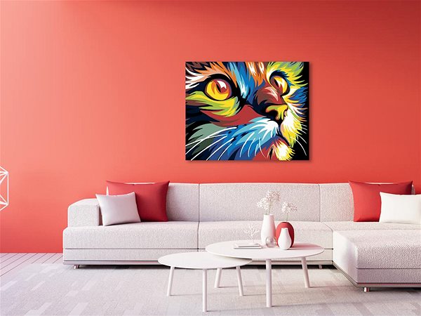 Maľovanie podľa čísel Maľovanie podľa čísel – Mačka, 50 × 40 cm, napnuté plátno na ráme ...