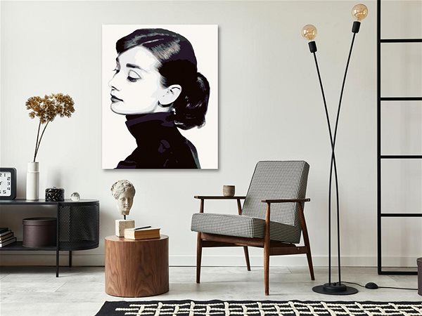 Maľovanie podľa čísel Maľovanie podľa čísel - Audrey Hepburn I, 80 x 100 cm, napnuté plátno na ráme ...