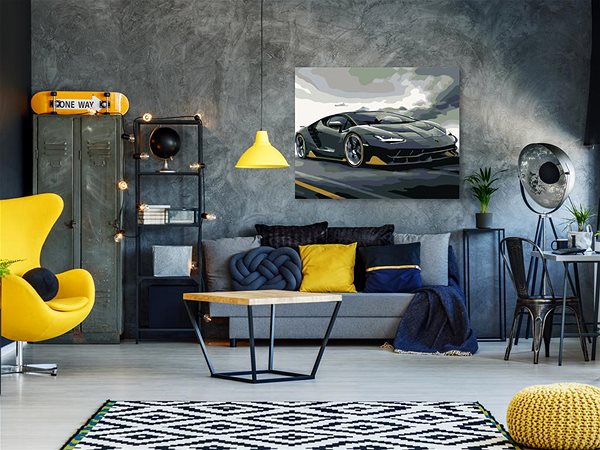 Maľovanie podľa čísel Maľovanie podľa čísel - Lamborghini, 50 x 40 cm, napnuté plátno na ráme ...