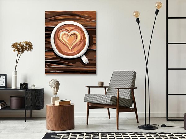 Maľovanie podľa čísel Maľovanie podľa čísel – Káva z lásky, 40 × 50 cm, napnuté plátno na ráme ...