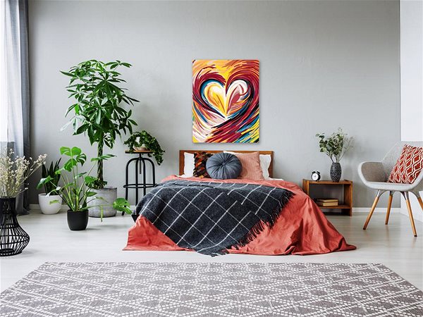 Maľovanie podľa čísel Maľovanie podľa čísel –  Dúhové maľované srdce, 80 × 100 cm, plátno napnuté na ráme ...