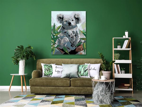 Maľovanie podľa čísel Maľovanie podľa čísel – Koala s mláďaťom, 40 × 50 cm, bez rámu a bez napnutia plátna ...