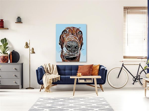 Maľovanie podľa čísel Maľovanie podľa čísel – Pes s veľkým ňufákom, 40 × 50 cm, napnuté plátno na rám ...