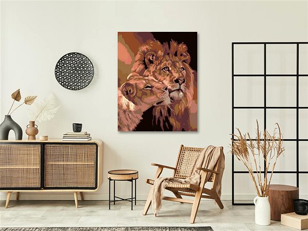 Maľovanie podľa čísel Maľovanie podľa čísel – Lev s levicou, 40 × 50 cm, napnuté plátno na rám ...