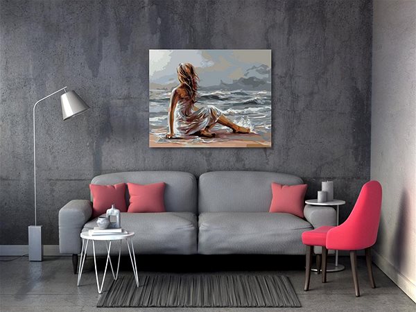 Maľovanie podľa čísel Maľovanie podľa čísel – Dievča a more, 50 × 40 cm, napnuté plátno na rám ...