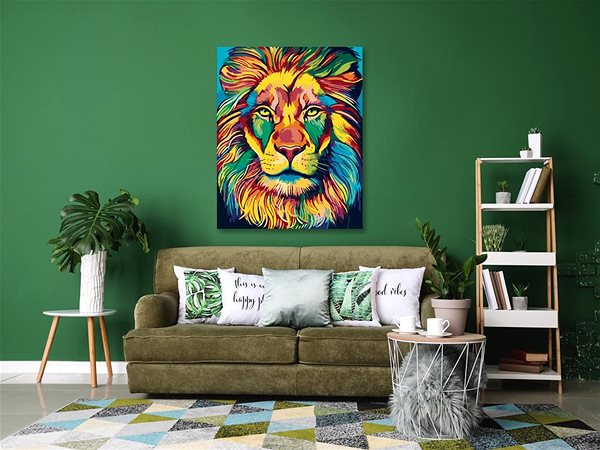 Maľovanie podľa čísel Maľovanie podľa čísel – Maľovaný lev, 40 × 50 cm, napnuté plátno na rám ...
