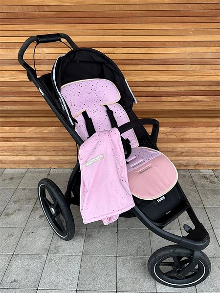 Podložka do kočíka Pinkie predĺžená podložka Shine Gold Pink ...