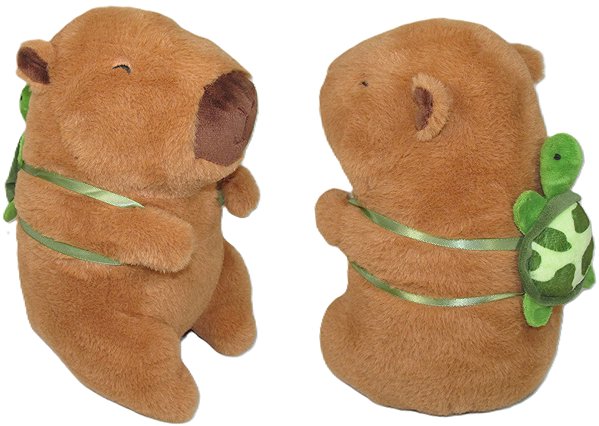 Plush Vizopol Kapybara with backpack turtle 23 cm .