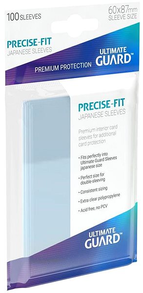 Ultimate Guard - Precise-Fit Japanese Size Card Covers 100 pcs - Transparent .