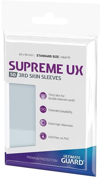 Ultimate Guard - Supreme UX 3rd Skin Card Covers 50 pcs - Transparent .