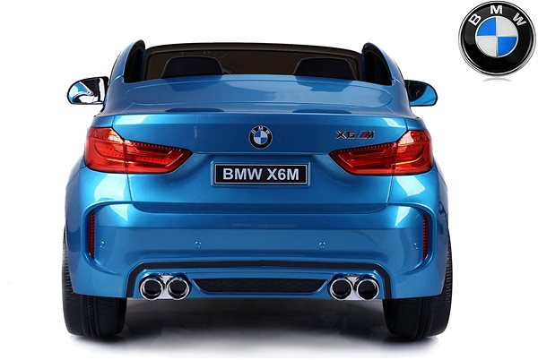 Elektromos autó gyerekeknek BMW X6 M kék lakkozott Hátoldal