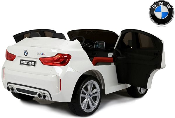 Kinder-Elektroauto BMW X6 M weiß Seitlicher Anblick