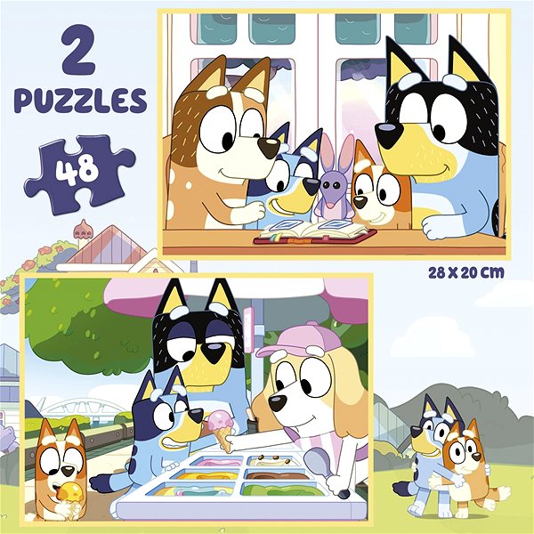 EDUCA Bluey 2-in-1 48-piece puzzle in a case.