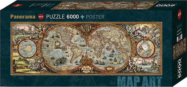 HEYE Panoramic puzzle World Map (hemispheres) 6000 pieces.
