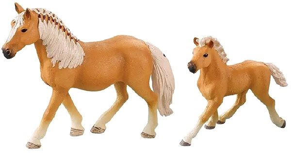 Figures Rappa Set of 2 Brown Horses with Light Mane with Fence Lateral view