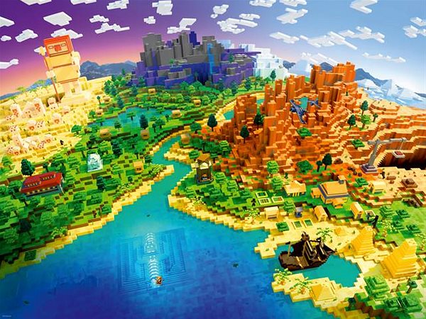 Puzzle Ravensburger Puzzle 171897 Minecraft: A Minecraft világa 1500 db ...