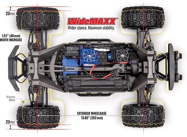 Távirányítós autó Traxxas Maxx 1:8 4WD TQi RTR - piros Jellemzők/technológia