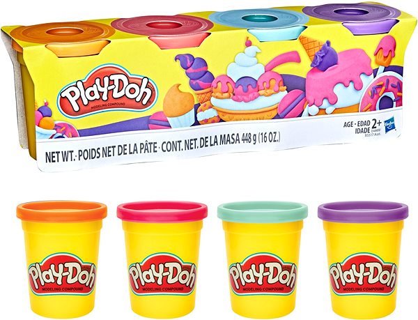 Modelovacia hmota Play-Doh plastelína 4 tégliky Sweet ...