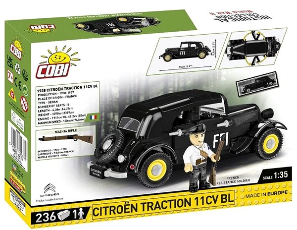 Építőjáték Cobi 2266 Citroën Traction 11CV 1938-as évjárat Csomagolás/doboz