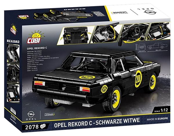 Építőjáték COBI 24333 Opel Rekord C Schwarze Witwe 1:12 Csomagolás/doboz