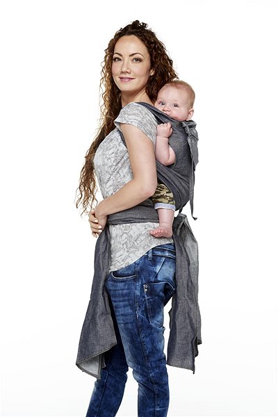 Nosič pre dieťa ByKay nosič pre dieťa MEI TAI DeLuxe Dark Jeans Lifestyle