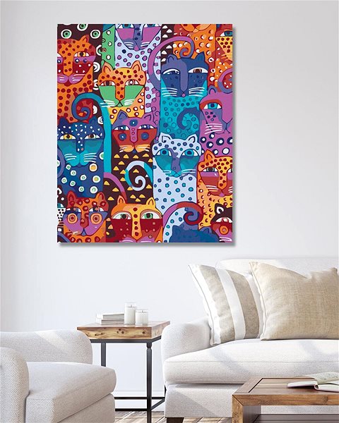 Diamantové malování Diamondi - DIVOKÉ KOČKY, 40x50 cm, vypnuté plátno na rám ...