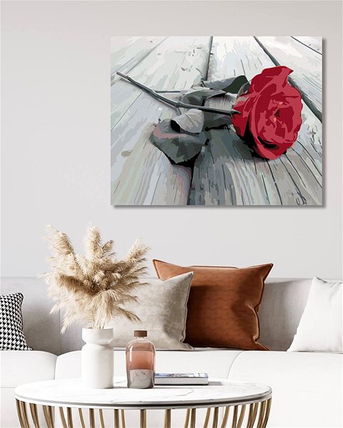 Diamantové malování Diamondi - POLOŽENÁ RŮŽE, 40x50 cm, vypnuté plátno na rám ...