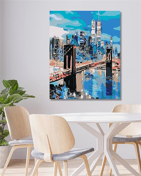 Diamantové malování Diamondi - BROOKLYNSKÝ MOST, 40x50 cm, vypnuté plátno na rám ...